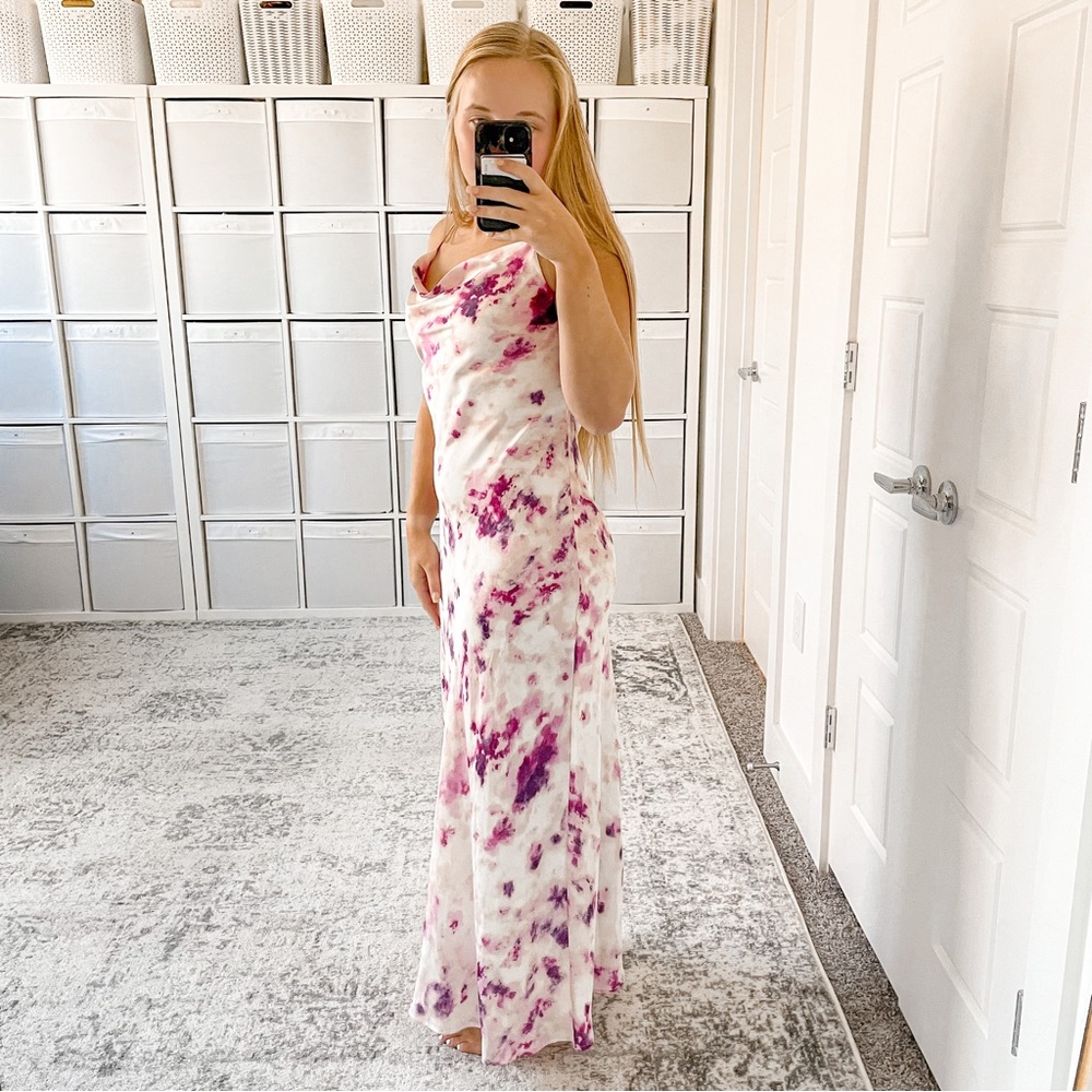 Bardot Tie Dye Slip Dress Purple - Picture 3 of 10